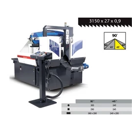 PILOUS ARG300DC CF-NC kétoszlopos automata szalagfűrészgép